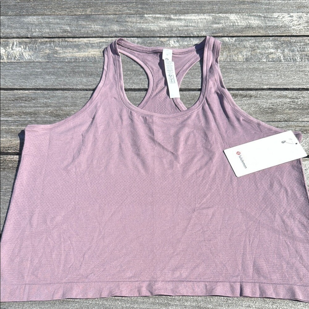 Lululemon Swiftly Tech Racerback Tank Top Waist Length lavender Lux size‎ 14 NWT